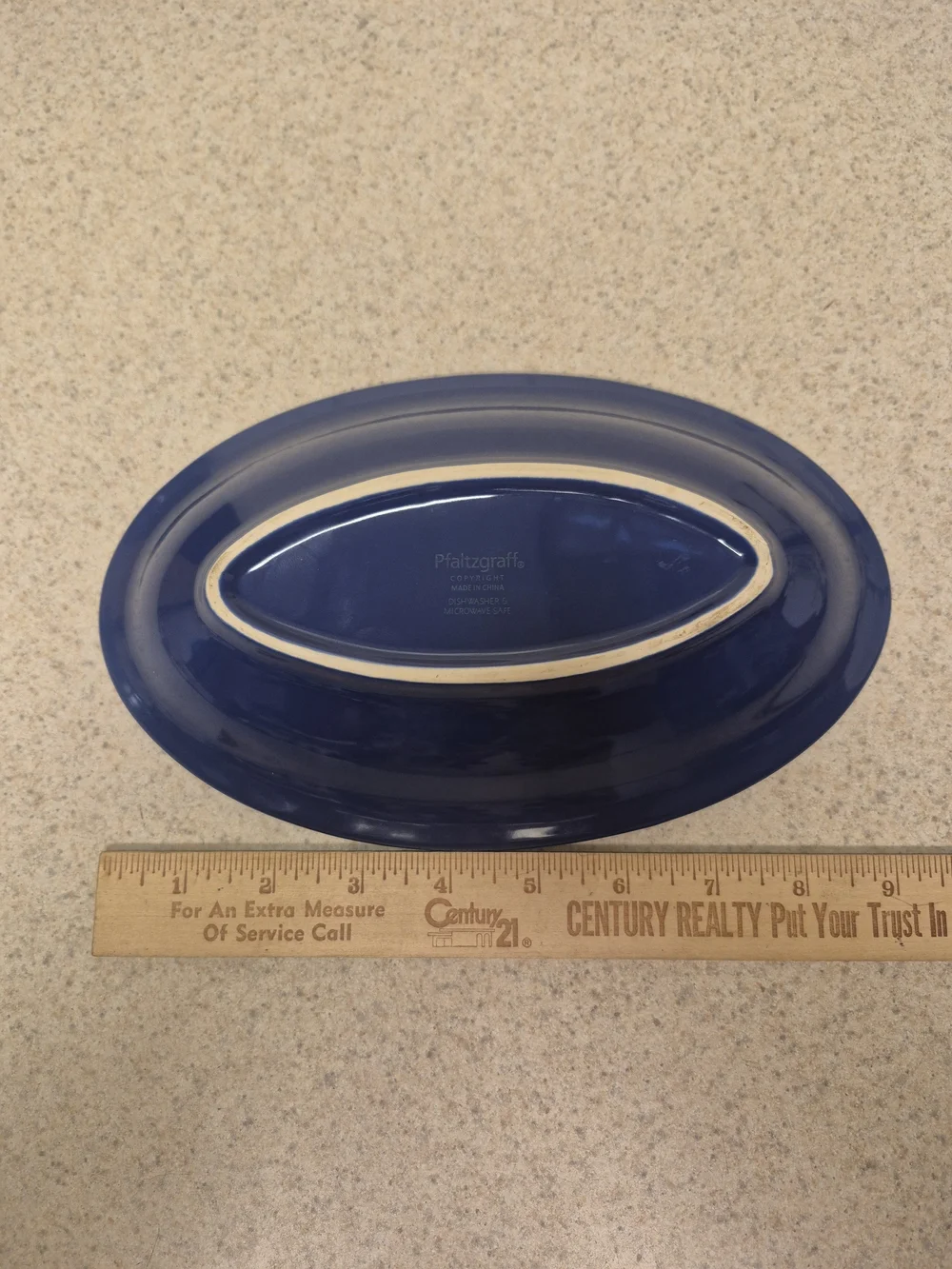 Pfaltzgraff Cobalt Blue Glazed Stoneware Small Oval Bowl